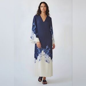 Carolina K Blue White Maxi Dress NWT Sz M